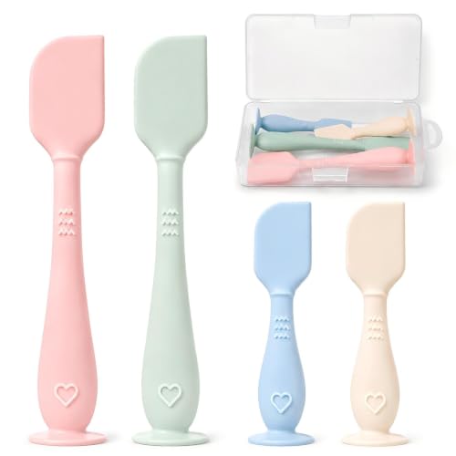 4-Pack Diaper Cream Spatula with Travel Case, Soft Baby Butt Spatula – Silicone Butt Paste Spatula, Convenient Diaper Spatula, Ideal Baby Shower Gift