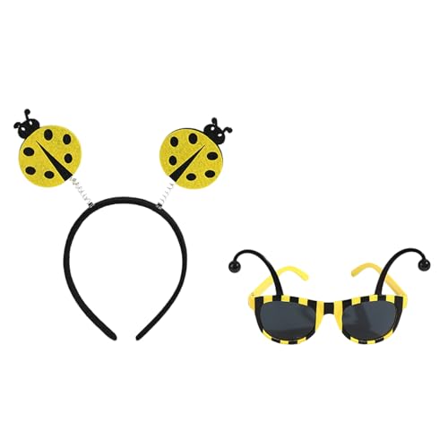 YROHGKPN Accesorios de disfraz para mujer, disfraz de Halloween, disfraz de Halloween, cosplay, accesorios para adultos y niños, Aro y gafas, M