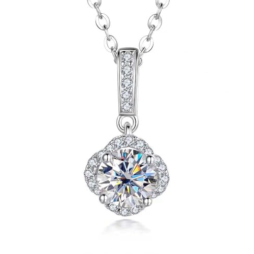 Collier Moissanite pour les femmes en argent : bijoux chanceux et cadeaux d'anniversaire