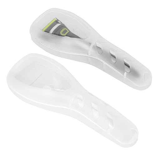 Linkidea 2 fundas para maquinilla de afeitar, funda rígida portátil para viaje, caja protectora de recortadora manual compatible con Fusion 5 ProGlide, Sensor 3, SkinGuard, Pace 6 Pro (blanco)