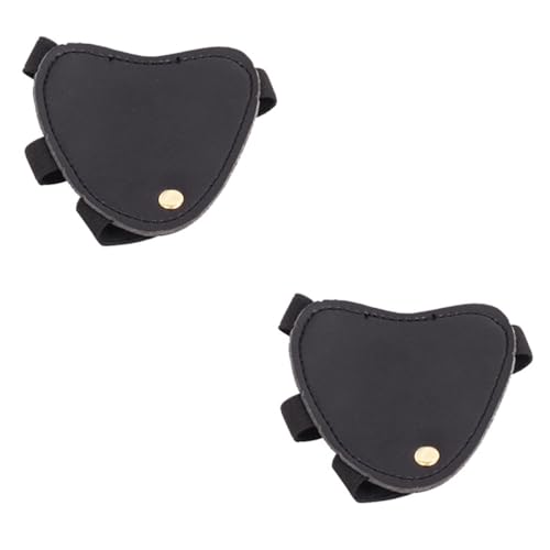 KESYOO 2 Pcs Leather Finger Cover Archery Hand Protector Gloves Arrow Protection Stretch to Fit Long Lasting