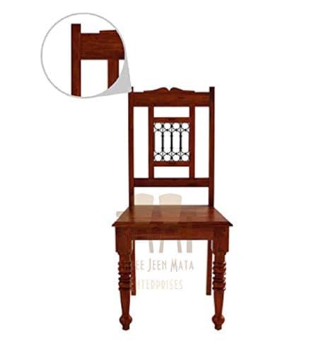 Image of Solid Sheesham Wood Dining Chair Set of 2 | Solid Wood Dining Chairs | Wooden Dining Chairs for Home and Living Room | Study Chairs | Wooden Set of 2 Chairs | Honey Oak Finish
