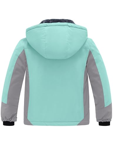 wantdo Casaco de inverno impermeável para meninas, de lã, com capuz, capa de chuva quente, Verde men