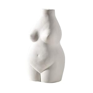 Cozyhoma Female Body Vase Art Design Ceramic Flower Pot Woman Torso Statue Small Vase Incense Holder for Home Office Decoration Boho Decor