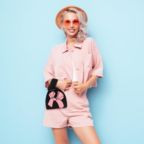 Bolso de muñeaca tejido uxcell, pequeño y portátil miniatura 2