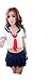 Lingeriecats Sexy Dream Girl School Costume (Free Sport Pant Gift) Blue/White, Free Size (Bust- 32" to 36"/Waist-23" to 29")
