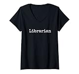 Photo Gallery donna funny librarian library reading maglietta con collo a v Photo Gallery donna funny librarian library reading maglietta con collo a v