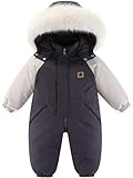 JELEUON Unisex Baby One-Piece Snowsuits Ski Suits Snowsuits Ski Suits Winter Windproof Romper Jackets Jumpsuits