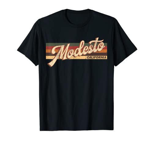 Vintage 80s 70s Modesto Retro Modesto California Camiseta