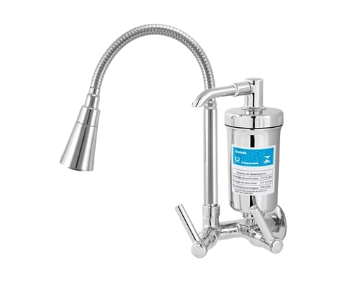 Torneira Com Filtro Gourmet Pia Cozinha De Parede Metal Cone