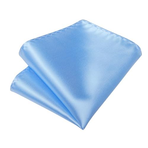 Image of DiBanGu Mens Solid Color Tie and Pocket Square Set Woven Silk Plain Necktie & Handkerchief for Men Wedding Party Formal