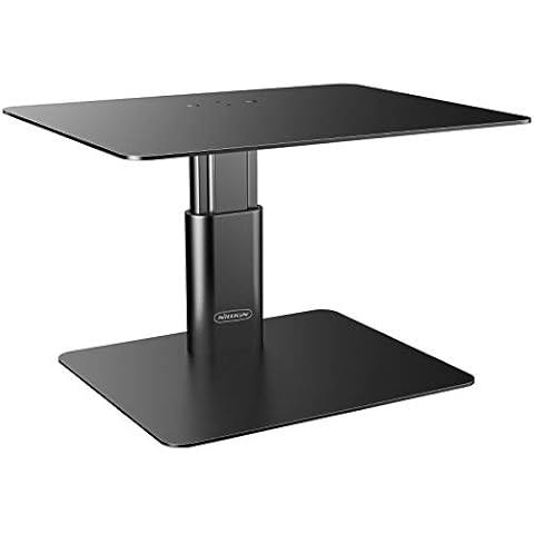Nillkin Monitor Stand Riser for Desk, Adjustable Height Computer Monitor Stand, Ergonomic Aluminum Computer Desk Holder for iMac,MacBook, Dell, HP, Lenovo and Other Screen Display, Black Cover