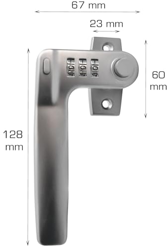 HOME IT 25200 SecuraLink-L Fenstergriff mit Code-Schloss für Linksanschlag, Silber