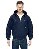 DRI Duck Cheyenne Men's Cotton Canvas Hooded Work Jacket, 5020, X-Large, Navy