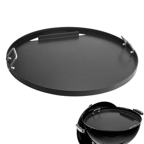 Full Size Griddle Inserts for Weber 22 Charcoal Grills Flat Top Griddle for Weber 22 Original Kettle Master-Touch and Performer Deluxe Charcoal Grill Compatible Other 22 inch Round Grills