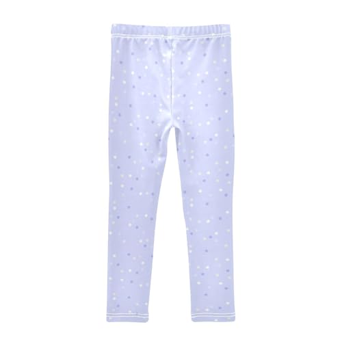 Cute Purple Star on Blue Sky Pattern Girls Leggings,Workout Leggings for Girls Toddler Athletic Leggings Size for 3-10T2