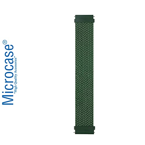 Microcase Universal 20 mm Akıllı Saatler için 155 mm Esnek Hasır Örgü Kordon Kayış - KY33 (Siyah)