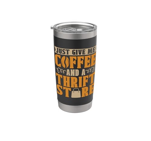 Solo dame café y un amante de la venta de garaje Compras de segunda mano Vaso térmico de acero inoxidable de doble pared