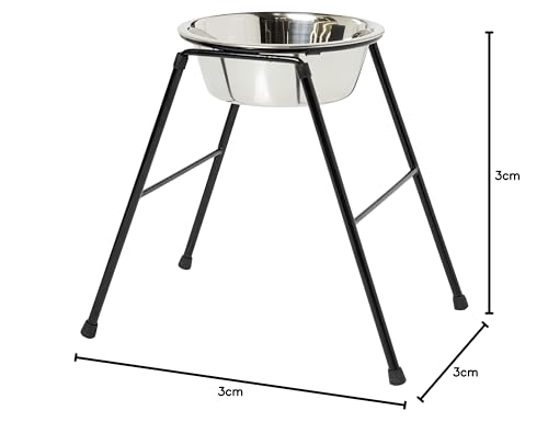 Classic Pet Products Einzelfutterautomat Hochständer mit 2500 ml Edelstahlschale, 370 mm hoch