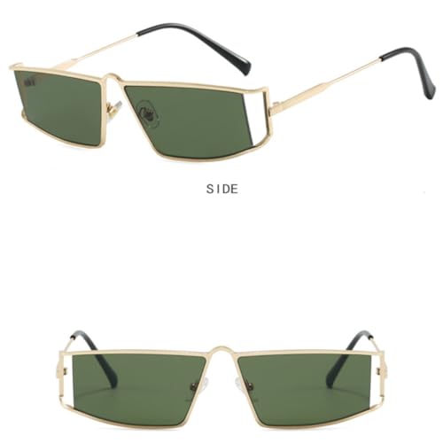 Lunettes de soleil vintage rectangulaire monture métal creuse