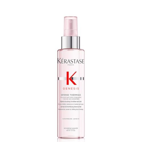 Kérastase Genesis, Spray Protector Térmico Fortificante, Anticaída y Anti-Frizz, Protege del Calor y Previene Puntas Abiertas, Para Cabello Frágil, Défense Thermique, 150 ml