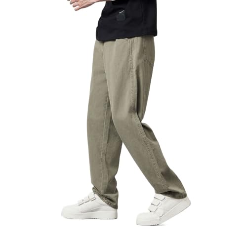 Straight Leg Jeans, Mid Rise Loose Fitting Casual Pants2