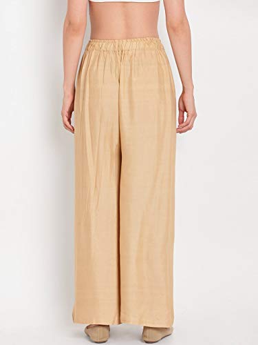 Image of Go Gazab - Stylish Women's Palazzo: Trendy Rayon Solid Color Ethnic Wear Palazzo