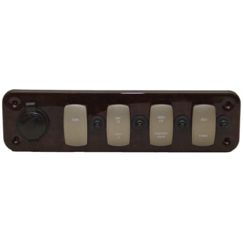 Premier Pontoon Boat Rocker Switch Panel | 10 1/4 Inch Woodgrain