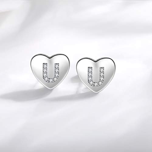Boucles d'oreilles lettre argent 925 hypoallergénique pour enfant