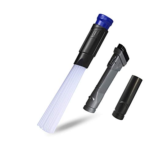 KKPOT Universal Vacuum Dusty Brush,Duster Cleaning Attachment Tools with Soft Tube, Vac Hose Accessories Dirt Remove Parts, Whte