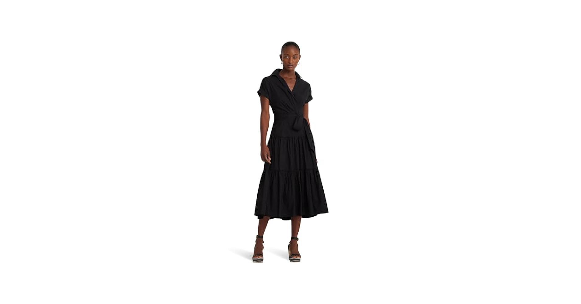Ralph Lauren Belted Cotton-Blend Tiered Dress コットンワンピ LAUREN RALPH LAUREN Belted Cotton-Blend Tiered Dress | endource