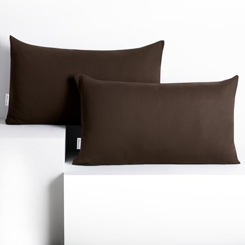 DecoKing Amber - Funda de Almohada de Jersey 100% Algodón Peinado con Cremallera, 50 x 60 cm