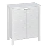 RiverRidge Madison Two Door Floor Bathroom Storage Cabinet Freestanding Linen Cabinet with 3 Shelves and Double Doors Bathroom Cabinet for Towel Storage