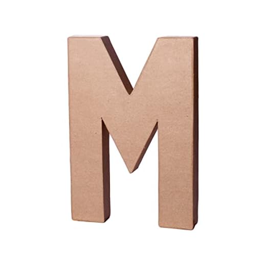 INNSPIRO Letra M papel maché con volumen alt. 20cm. grosor 2,5cm., manualidades, actividades creativas y regalos, para personalizar y decorar.