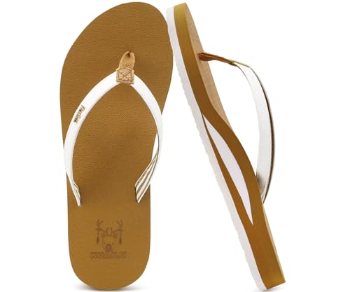 Image of KuaiLu Flip Flops for Women with Arch Support Summer Beach Thong Sandals