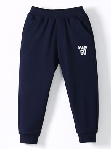 Kaerm Kids Boys Breathable Stylish Letter Printed Harem Pants Mid Waist Elastic Waistband Jogger Pants with Pockets4