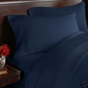 Elegance Linen 1500 Thread Count - WRINKLE RESISTANT - Egyptian Quality ULTRA SOFT LUXURIOUS 4 piece Bed Sheet Set, Deep Pocket Up to 16" - Many Size and Colors, FULL, Navy