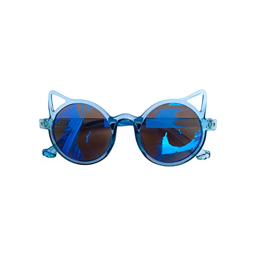 Trendy Round-Shaped Little Devil Cat Ear Sunglasses for Girls Kids Toddlers with Gradient Lenses