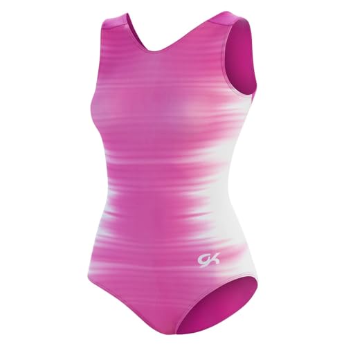 GK Girls Fierce Fade 体操レオタード - レインボーダンス衣装 マッチングシュシュ付き 幼児、子供、ジュニア用