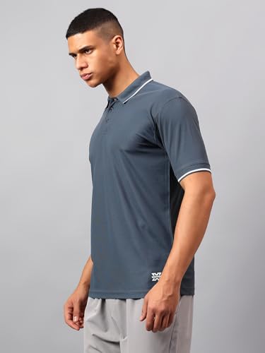 Image of Vector X Adults Mens Sports Wear Polyester Half Sleeves All Day Wear tee Shirt Polo T Shirt Detailing with Contrast Color Tipping on Sleeves & Collar for Casual Wear Regular Fit Tshirts