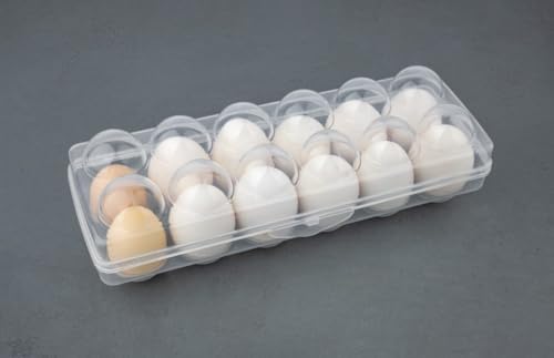 Image of Arto 12 Grid Egg Box Egg Refrigerator Tray, Stackable Plastic Egg Containers for Fridge Kitchen (Multicolor)