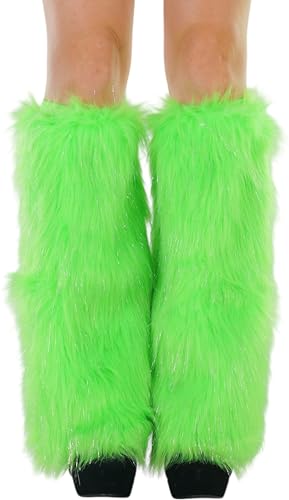Image of ToBeInStyle Women's Faux Vibrant Fur Retro Daring 60' Inspired Ravewear Knee High Leg Warmers