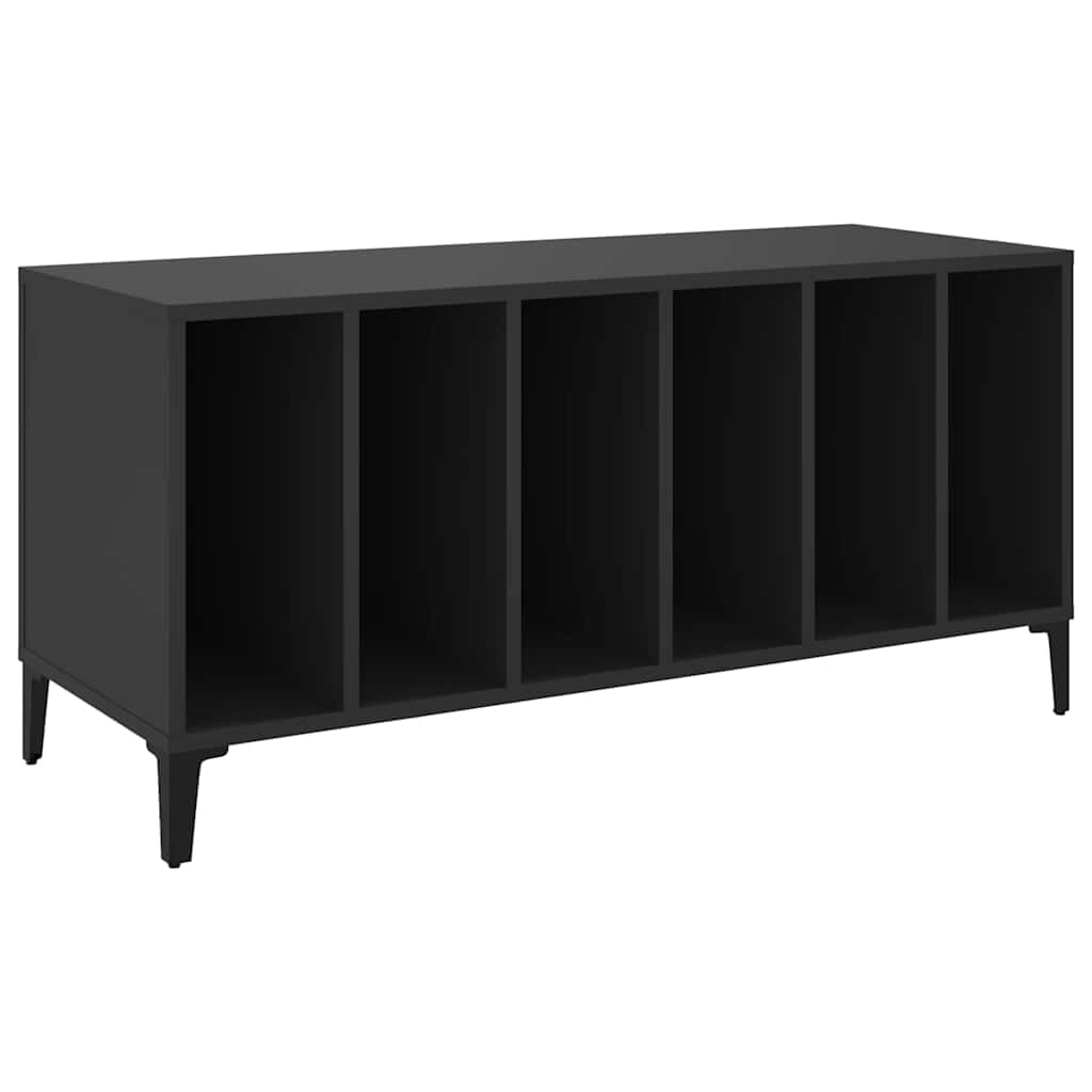 VIDAXL Record Cabinet 100x38x48 cm Engineered Wood Black