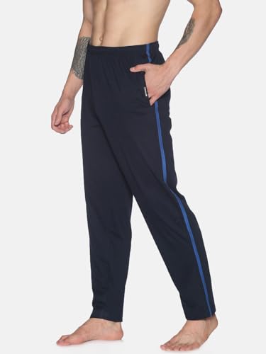 Image of Dollar Cotton Rich Fabric Solid Men's Track Pant | Contrast net Folding | One Side Zipper Pocket with Label Branding | Self Waistband with Drawcord | Wide Array of Attractive Colours
