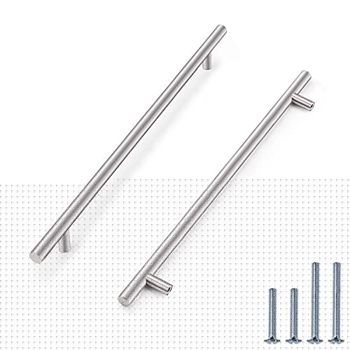 Probrico - Boutons de portes en T pour meubles de cuisine, acier inoxydable - 9 tailles : 50 mm, 64 mm, 76 mm, 96 mm, 128 mm, 160 mm, 192 mm, 224 mm, 256 mm Cover