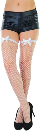Image of ToBeInStyle Women's Vibrant Large Net Fishnet Thigh High Elastic Nylon Novelty Stockings