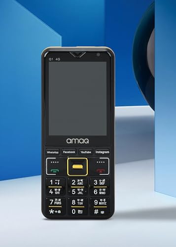 Image of Amaq Q1 4g Touch Screen Keypad Mobile|Volte-Jio Supports|Dual SIM|2.8 inch Screen|3500 mAh Battery|Supports Whatsapp|Facebook|Instagram|You Tube|Video Calling|Super Touch|Black.