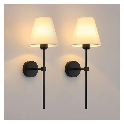 Aplique de pared de tela estilo americano premium E27 para salones sofisticados 5