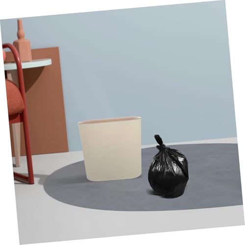 Caneca de basura rectangular beige de plástico miniatura 4
