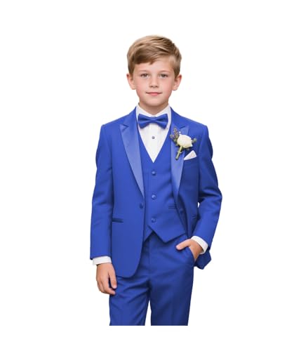 Costume de porteur d'alliances 3 pièces garçon ajusté sans plis pour rester chic tout le mariage